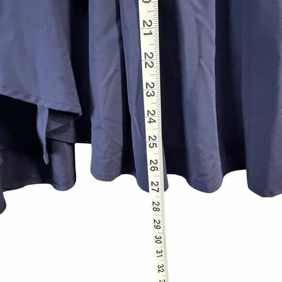 Meimeij Mixed Media Tunic Sweater M Navy Blue Wool Blend Layered Hem Top Luxury - Picture 9 of 16